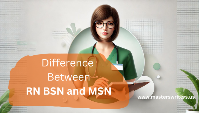 Header image featuring a realistic nurse with glasses, wearing a green scrub top and holding a notebook, with a light and professional background, illustrating the topic 'Difference Between RN BSN and MSN'.