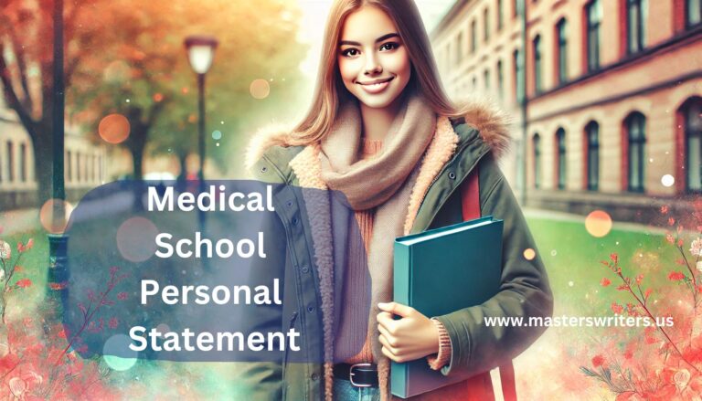 Confident young woman on a university campus holding a folder, symbolizing preparation and determination for writing a medical school personal statement.