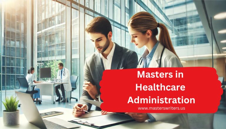 "Professional collaboration between a healthcare administrator and a doctor in a modern office setting, highlighting the leadership roles emphasized in a Masters in Healthcare Administration.